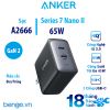 Sạc Anker 726 (Nano II 65W) 2 cổng USB-C - A2666