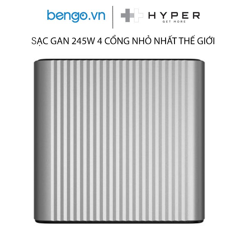  SẠC HYPERJUICE 245W GAN 4 USB-C PD/PPS/QC4.0+ NHỎ NHẤT THẾ GIỚI - GAN245 