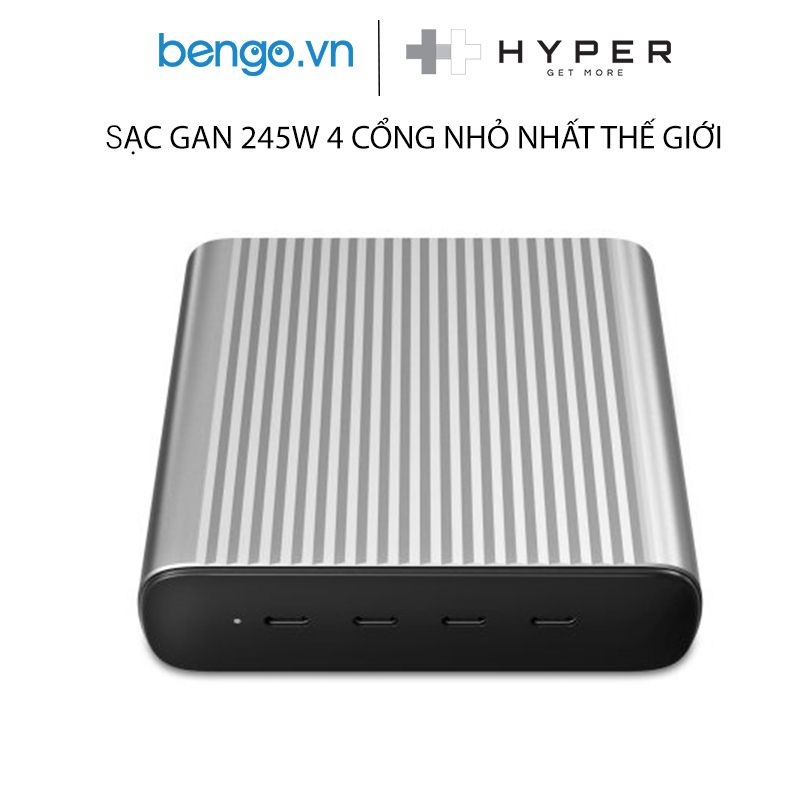  SẠC HYPERJUICE 245W GAN 4 USB-C PD/PPS/QC4.0+ NHỎ NHẤT THẾ GIỚI - GAN245 