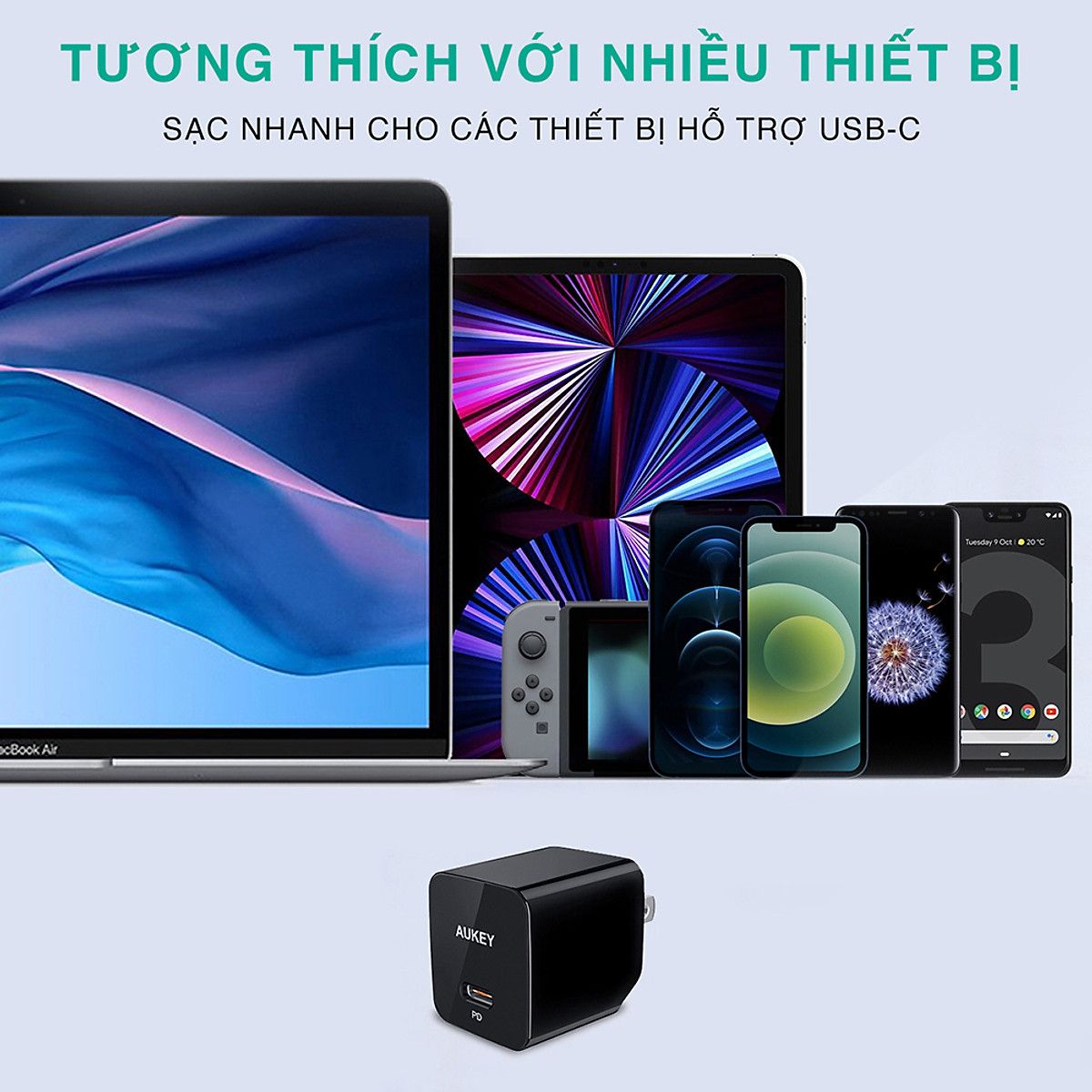  Sạc Nhanh Aukey 30W PD - PA-Y30s (Đen) 