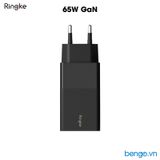  Sạc Nhanh RINGKE 65W GaN 3 Cổng USB-C+USB-C+USB-A 