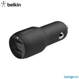  Sạc Xe Hơi Belkin 24W 2 Cổng USB-A 12W - CCB001btBK 