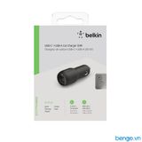  Sạc Xe Hơi Belkin 30W 2 Cổng USB-C PD + USB-A - F7U100btBLK 