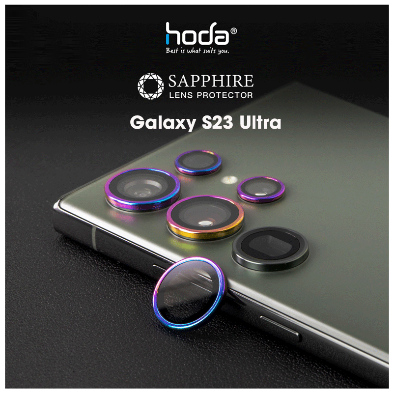  Lens HODA Sapphire bảo vệ camera cho Samsung S23 Ultra (5 vòng) 