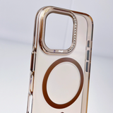  Ốp lưng Bevas đính đá chống ố vàng tiêu chuẩn quân đội có Magsafe (Swarovski Crystal - Desert) 