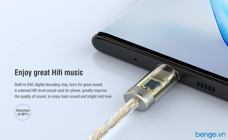  Cáp chuyển Type-C to 3.5mm NILLKIN Hifi Decode Headphone Amplifier PRO 