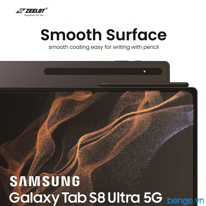  Dán Cường Lực Samsung Galaxy Tab S8 Ultra Zeelot PureShield 2.5D Clear 