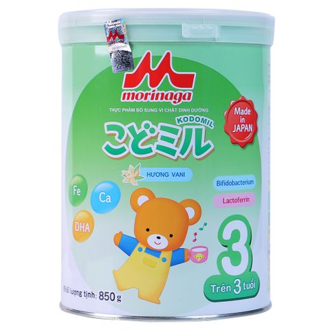  Sữa Morinaga số 3 850g hương vani (Kodomil, trên 3 tuổi) 