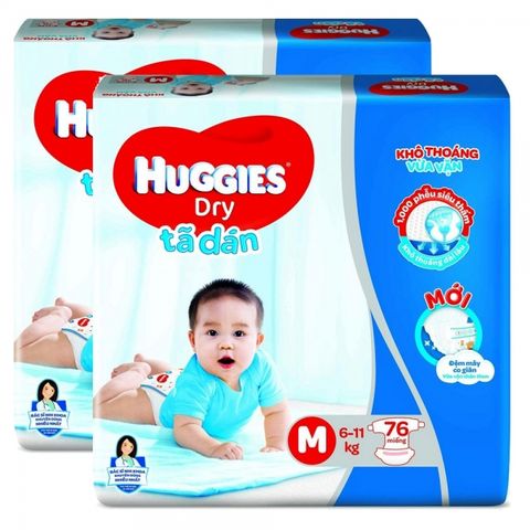  Combo 2 gói Bỉm tã dán Huggies Dry 