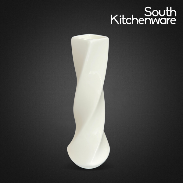 CP Bình xoắn vuông sứ tráng men cao cấp Cường Phát độc đáo18 cm sứ trắng (Cái)