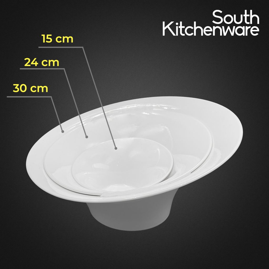  Tô loe vành 15cm, 24cm, 30cm Gourmet Trắng Ngà sứ tráng men cao cấp Minh Long 