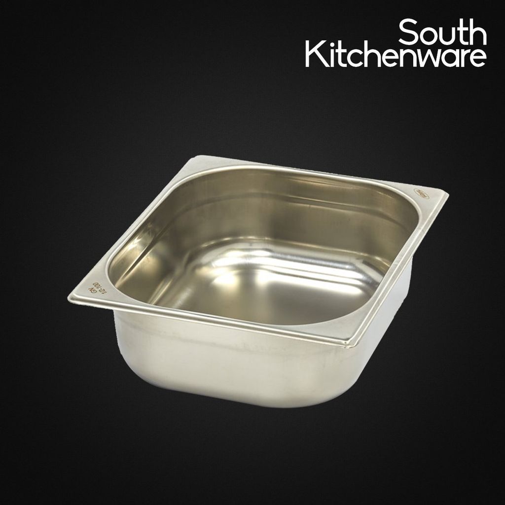  Khay INOX GN 1/2 đựng thực phẩm, topping, cơm 327x265 cao 100mm 