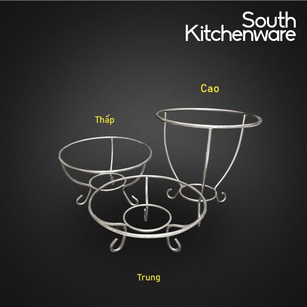  Kệ Inox trưng bày buffet _ tròn cao 