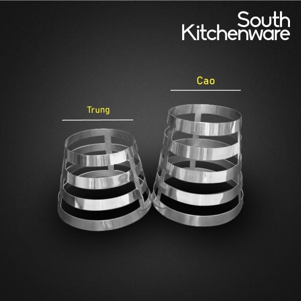  Kệ Kệ Inox trưng bày buffet _ tròn sọc đứng (loại nhỏ) 