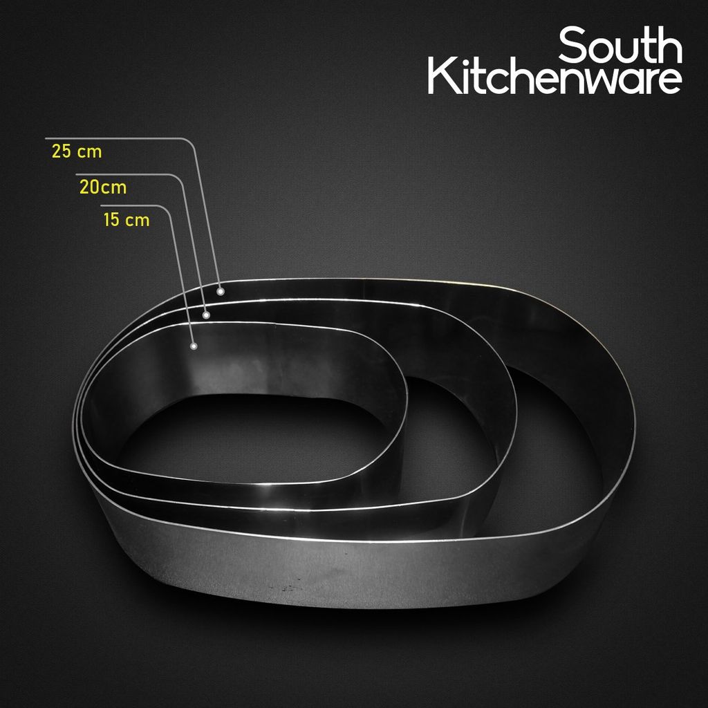  Khuôn bánh INOX Vòng oval Kích thước 15cm 