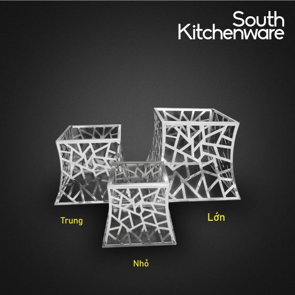  Kệ Inox trưng bày buffet _ vuông kết cấu nhỏ 
