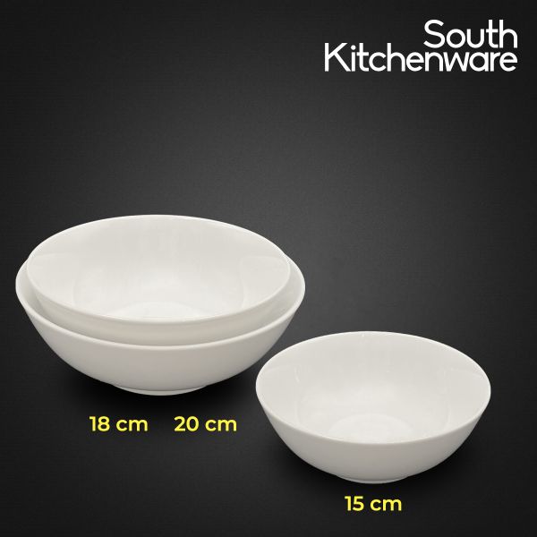 Tô thấp 15cm, 18cm, 20cm Jasmine Lys Trắng Ngà sứ tráng men cao cấp Minh Long (cái)