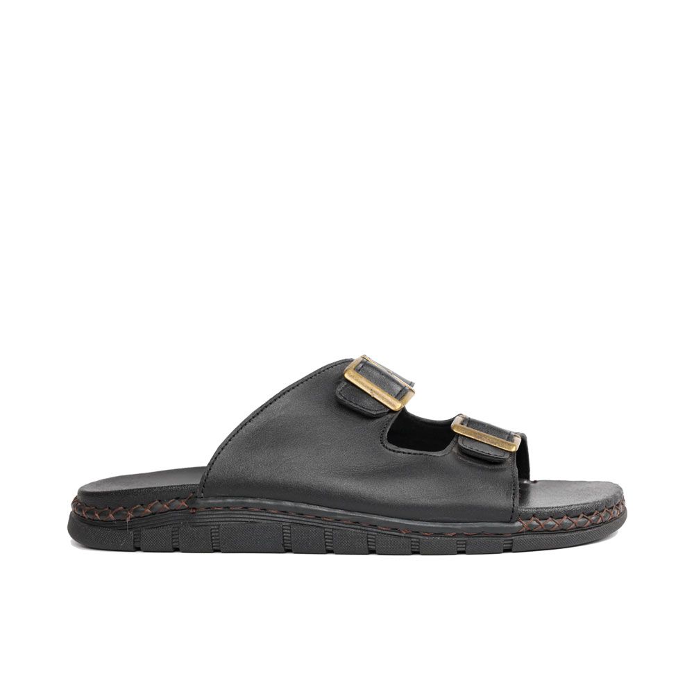 Dép Nam da bò VINA THI, quai ngang khoá điều chỉnh thời trang - C39.TD039