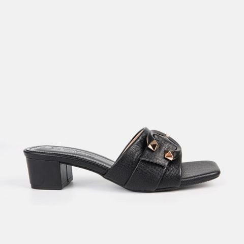 Guốc nữ gắn khoá trang trí, đế cao 4cm - C57.ED022