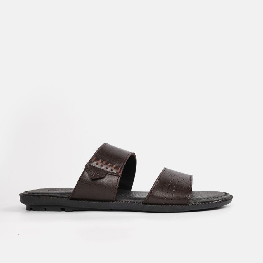 Dép nam da bò Giày Việt quai ngang đế C39.TD040