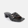 Guốc nữ gắn khoá trang trí, đế cao 4cm - C57.ED022