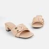 Guốc nữ gắn khoá trang trí, đế cao 4cm - C57.ED022