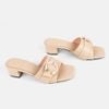 Guốc nữ gắn khoá trang trí, đế cao 4cm - C57.ED022
