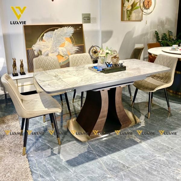 Bàn ăn mặt đá thông minh Lazio (Không gồm ghế)