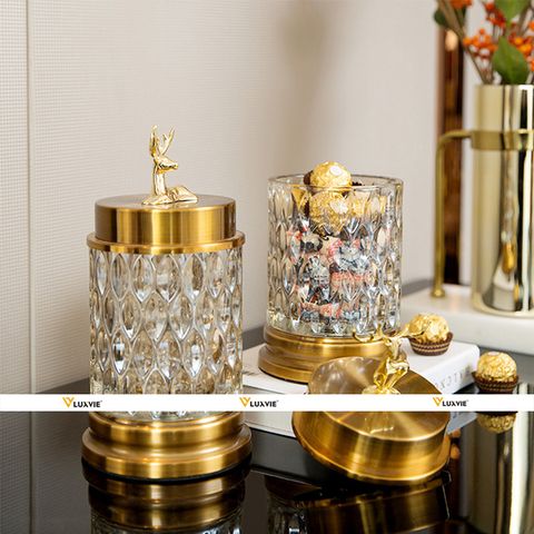Decor Lọ có nắp tuần lộc