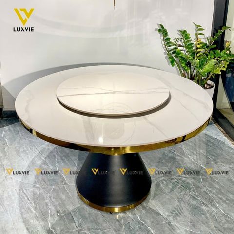 Bàn ăn tròn xoay 2 mặt đá Kashei (không gồm ghế)