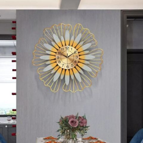 Đồng hồ trang trí nghệ thuật Hoa mai vàng 2860