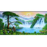 Tranh kính treo tường 3D Sơn thủy