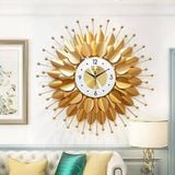 Đồng hồ trang trí lá vàng hình tròn 508