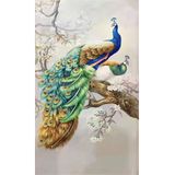 Tranh kính treo tường 3D Chim công