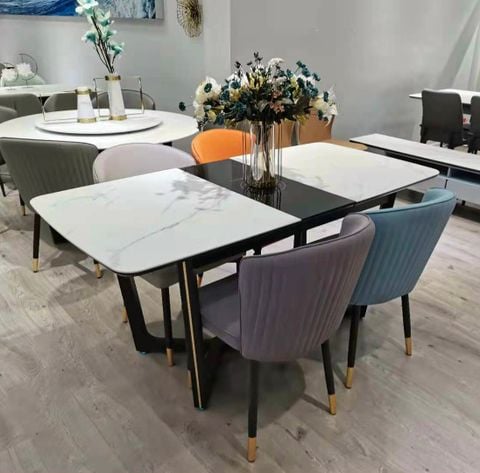 Bàn ăn mặt đá thông minh có bếp điện từ Wabi (không gồm ghế)