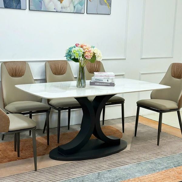 Bàn ăn mặt đá Chanel (không gồm ghế)