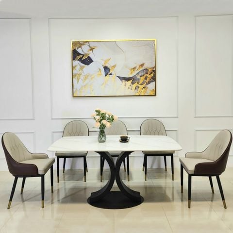 Bàn ăn mặt đá Chanel (không gồm ghế)