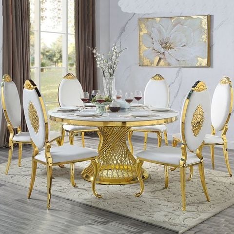 Ghế ăn inox mạ vàng Kingdom