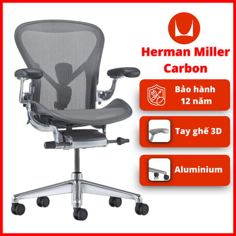 Ghế công thái học Herman Miller Aeron khung nhôm chân nhôm