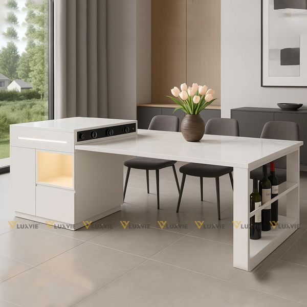 Bàn ăn đảo bếp mặt đá ADBD2 (không gồm ghế)