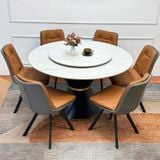 Bàn ăn tròn xoay 2 mặt đá Keisha (không gồm ghế)
