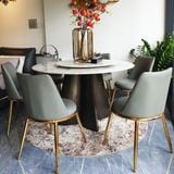 Bàn ăn tròn xoay 2 mặt đá Avenue (không gồm ghế)