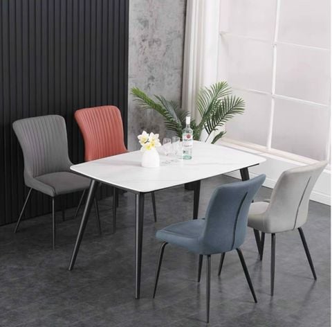Bộ bàn ăn mặt đá Cosima + ghế Rosa
