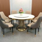 Bàn tròn xoay 2 mặt đá Medusa (không gồm ghế)
