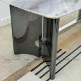 Bàn ăn inox tráng gương mặt đá Winter (không gồm ghế)