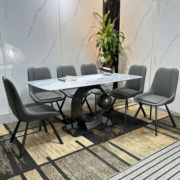 Bàn ăn mặt đá Halbmond (không gồm ghế)