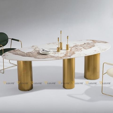 Bàn ăn mặt đá cao cấp Oval (không gồm ghế)