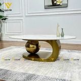 Bàn trà oval mặt đá C-O