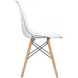 Ghế nhựa trong suốt chân gỗ DPA04