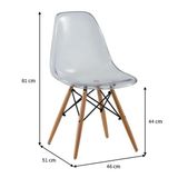 Ghế nhựa trong suốt chân gỗ DPA04
